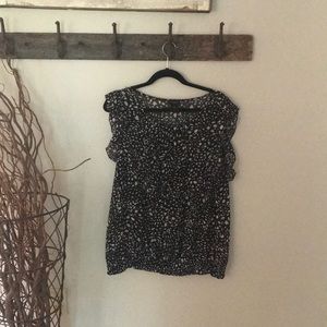 Sheer Black and white Ann Taylor blouse